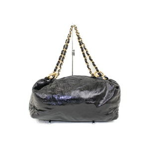 Chanel Black Chain Leather W Bag Patent